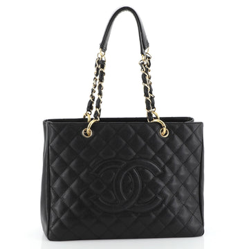 Grand Shopping Tote Quilted Caviar