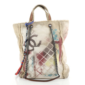 Chanel Art School Oh My Boy Tote Graffiti Canvas 