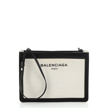 Navy Pochette S Canvas and Leather