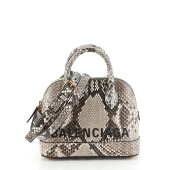 Balenciaga Logo Ville Bag Python XXS
