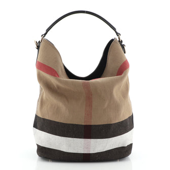 Burberry Ashby Handbag House Check Canvas Medium