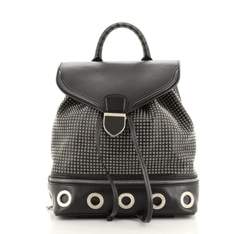 Alexander McQueen Legend Backpack Grommet Embellished Leather Small Black 516321 Alexander McQueen Legend Backpack Grommet Embellished Leather Small Black 516321
