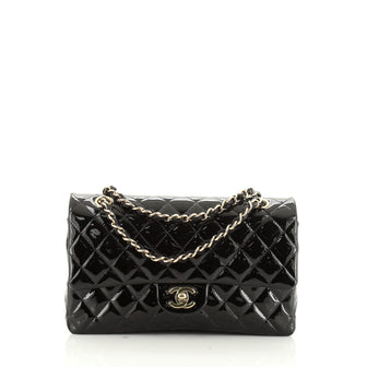 Chanel Classic Double Flap Bag Quilted Patent Medium