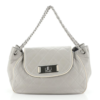 Chanel East West Mademoiselle Accordion Flap Bag Quilted Lambskin Medium