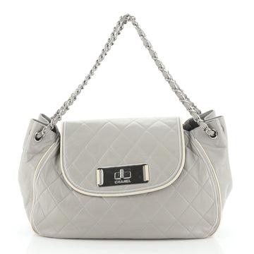 Chanel East West Mademoiselle Accordion Flap Bag Quilted Lambskin Medium