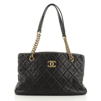 Chanel CC Crown Tote Quilted Leather Medium