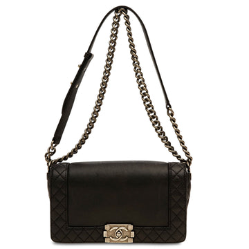 Chanel Boy Flap Reverso Non-Quilted Calfskin Medium