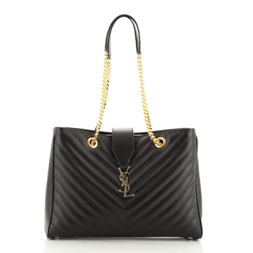 Classic Monogram Shopper Matelasse Chevron Leather Large