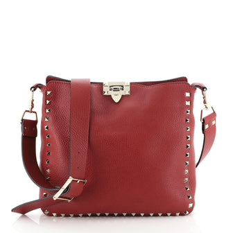 Valentino Rockstud Flip Lock Messenger Bag Leather Small