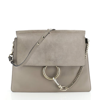 Chloe Faye Shoulder Bag Leather and Suede Medium