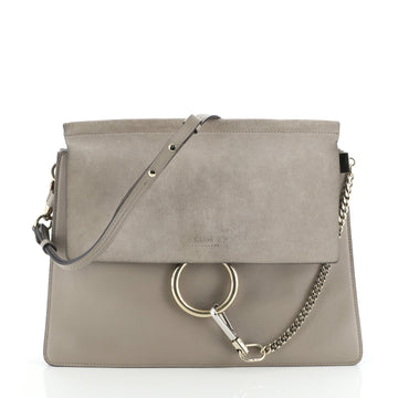 Chloe Faye Shoulder Bag Leather and Suede Medium
