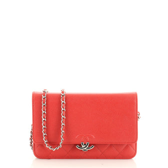 CC Box Wallet on Chain Quilted Caviar