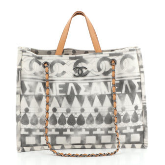 Chanel Iliad Shopping Tote Printed Canvas Medium