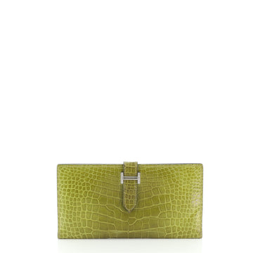 Hermes Bearn Wallet Shiny Alligator Long
