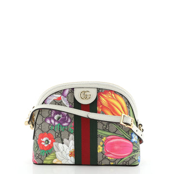 Gucci Ophidia Dome Shoulder Bag Printed GG Coated Canvas Small
