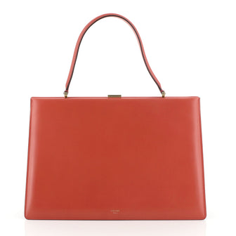 Celine Clasp Top Handle Bag Leather Medium