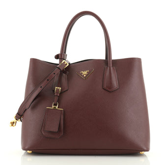 Cuir Double Tote Saffiano Leather Small