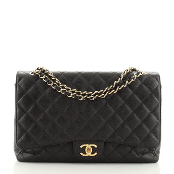Chanel Classic Double Flap Bag Quilted Caviar Maxi