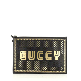Gucci Wristlet Clutch Limited Edition Printed Leather 