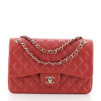 Chanel Classic Double Flap Bag Quilted Caviar Jumbo