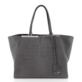 Fendi 3Jours Bag Crocodile Embossed Pony Hair Large