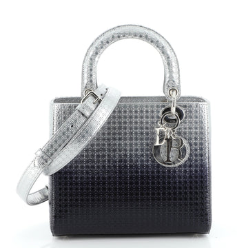 Christian Dior Lady Dior Bag Ombre Micro Cannage Perforated Calfskin Medium