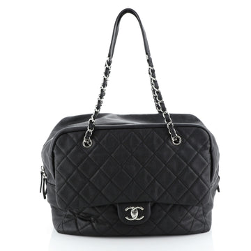 Chanel Camera Case Flap Bag Quilted Caviar Large