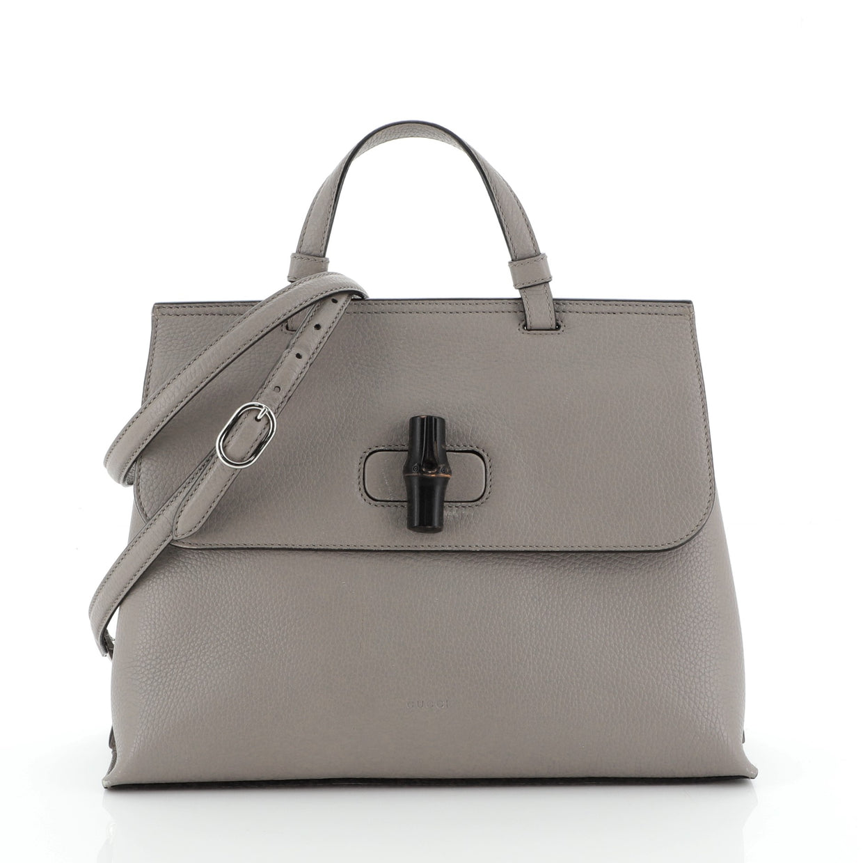 Gucci Bamboo Daily Top Handle Bag Leather Small Gray 5192031