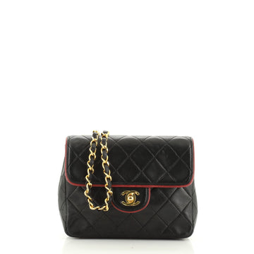 Chanel Vintage Square Classic Single Flap Bag Quilted Lambskin Mini