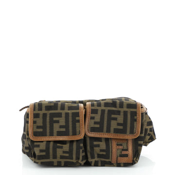 Fendi Vintage Double Pocket Waist Bag Zucca Canvas Small