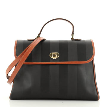 Fendi Vintage Pequin Top Handle Bag Coated Canvas Medium