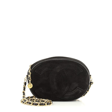 Chanel Vintage CC Oval Chain Bag Suede Mini