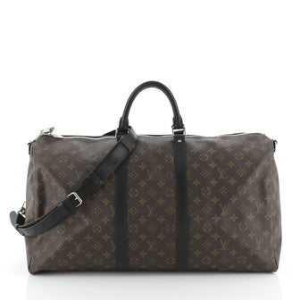 Louis Vuitton Keepall Bandouliere Bag Macassar Monogram Canvas 55