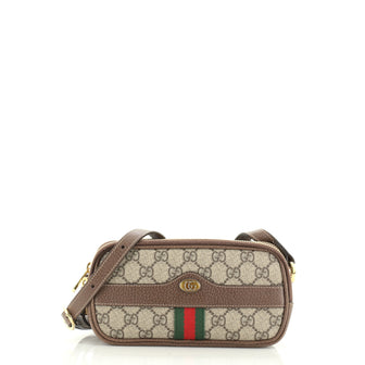 Gucci Ophidia Triple Zip Crossbody Bag GG Coated Canvas Mini