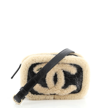 Chanel CC Mania Waist Bag Shearling and Shiny Crumpled Sheepskin Small