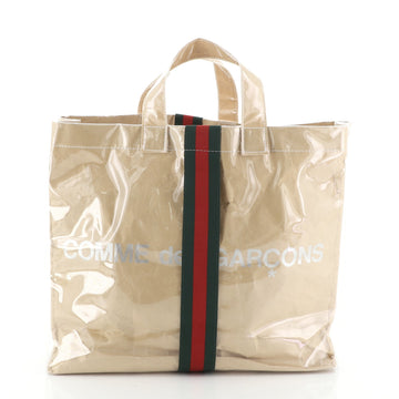 Gucci Comme de Garcons Web Shopping Tote PVC and Paper Large