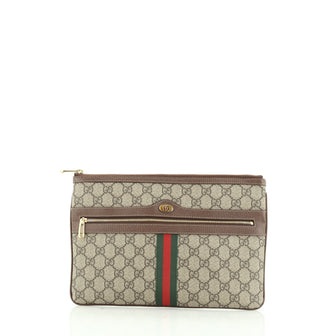 Gucci Ophidia Zip Pouch GG Coated Canvas Large