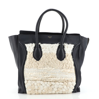 Celine Luggage Bag Woven Textile Medium