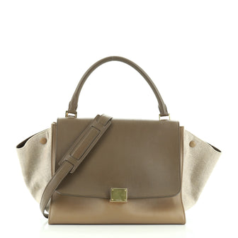 Celine Trapeze Bag Leather with Canvas Medium
