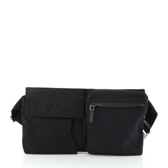 Gucci Vintage Double Belt Bag GG Canvas 