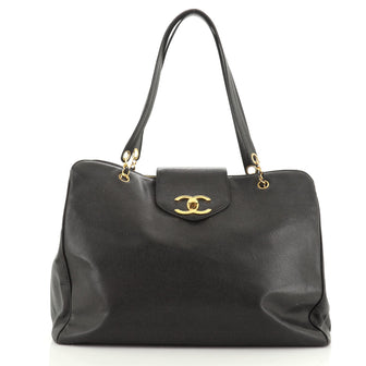 Chanel Vintage Supermodel Weekender Bag Caviar Large