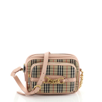 Burberry Link Chain Camera Bag 1983 Knight Check Canvas Small