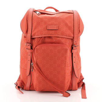 Gucci Buckle Backpack Guccissima Nylon 
