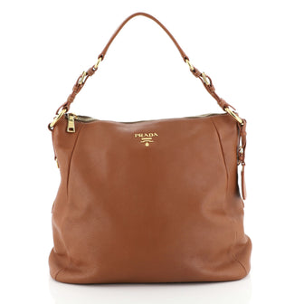 Prada Zip Top Hobo Vitello Daino Large