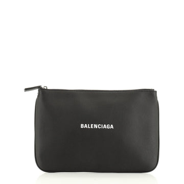 Balenciaga Everyday Logo Pouch Printed Leather Medium