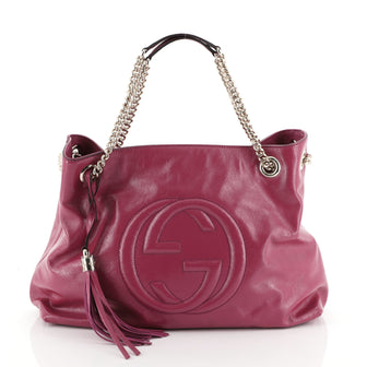 Gucci Soho Chain Strap Shoulder Bag Patent Medium