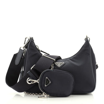 Prada Re-Edition Crossbody Hobo Tessuto Small
