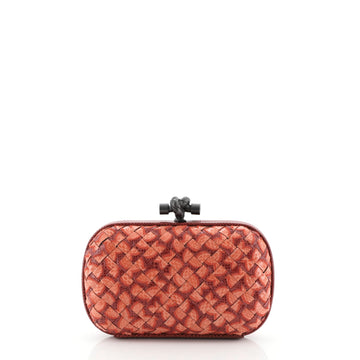 Bottega Veneta Box Knot Clutch Stitched Snakeskin Small