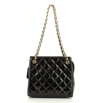 Chanel Vintage Chain Tote Quilted Patent Small