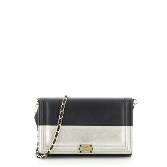 Chanel Bicolor Boy Wallet on Chain Calfskin 